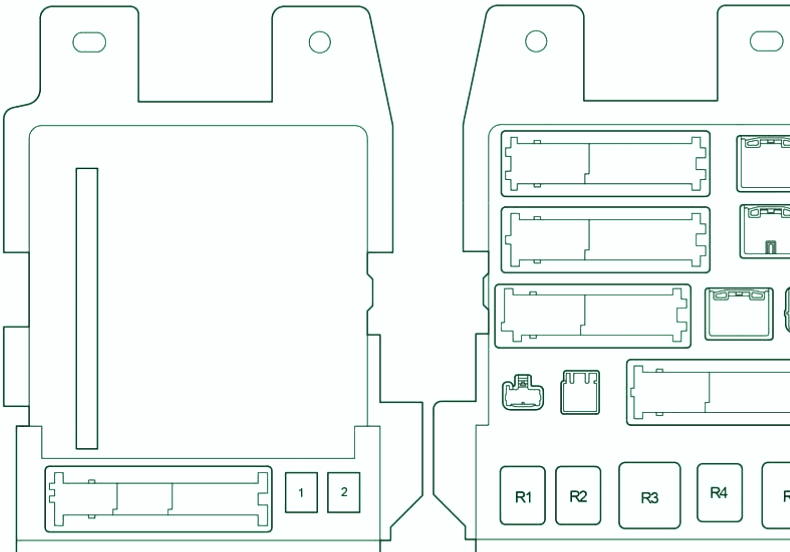 Diagrama de la caja de fusibles del habitáculo