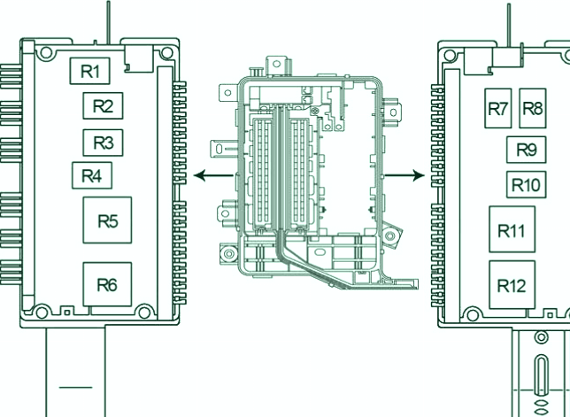 Diagrama de la caja de fusibles del compartimento del motor