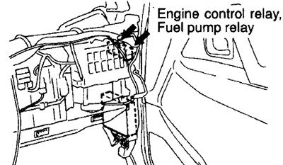 Relé de control del motor/relé de la bomba de combustible.