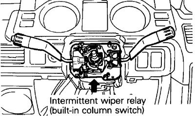 Relé de limpiaparabrisas intermitente (interruptor de columna integrado).