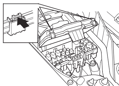 Ubicación de la caja de fusibles del compartimiento del motor №1