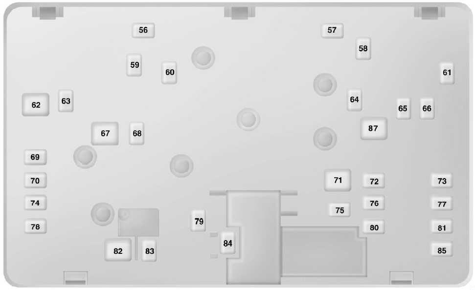 Diagrama de la caja de fusibles del compartimiento del motor (parte inferior)